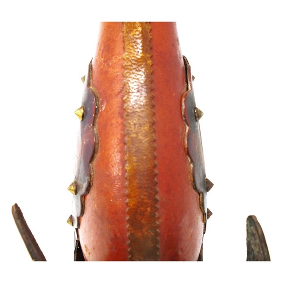 Vintage Hand-Tooled Leather Wrapped Duck 12" Wine Bottle/Decanter from Italy - Picture 5 of 15